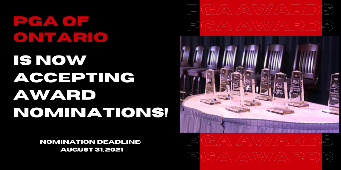 PGA of Ontario is now accepting 2021 Award Nominations