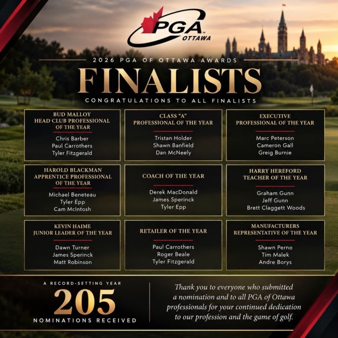 FINALISTS - 2026 PGA of Ottawa Awards