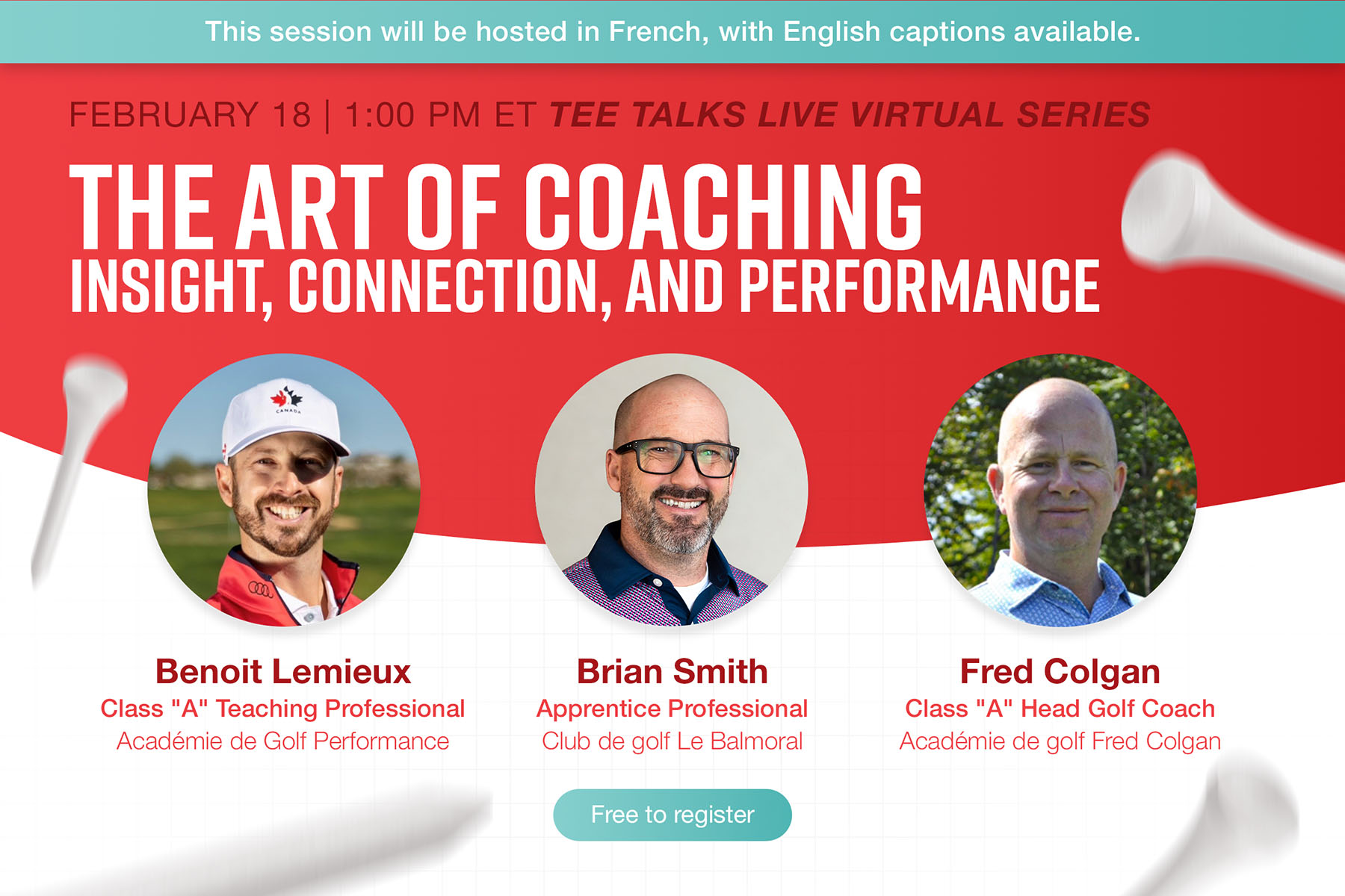 February 18 - 1 PM ET - Tee Talks Live Virtual Series