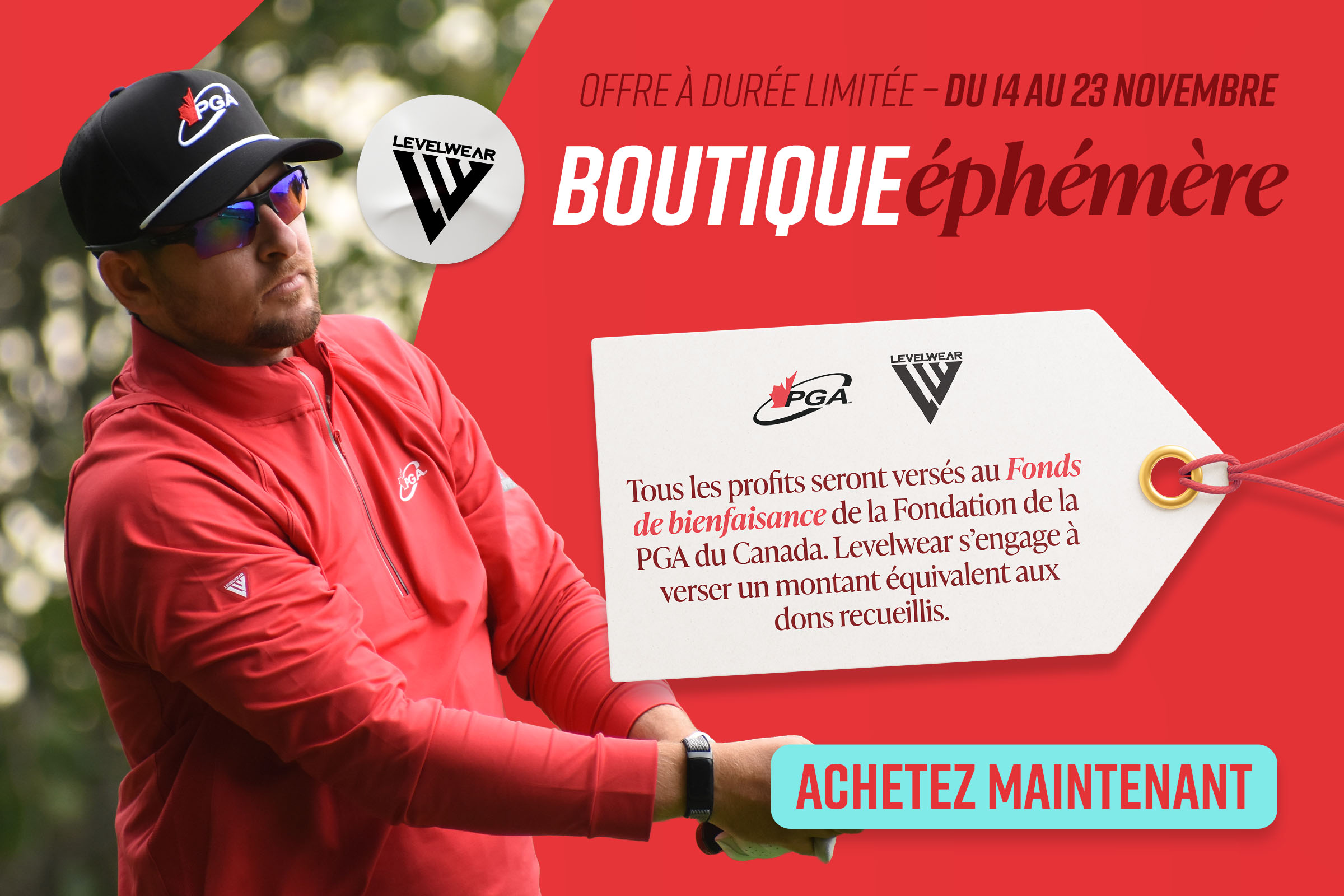 Boutique éphémère exclusive Levelwear PGA du Canada