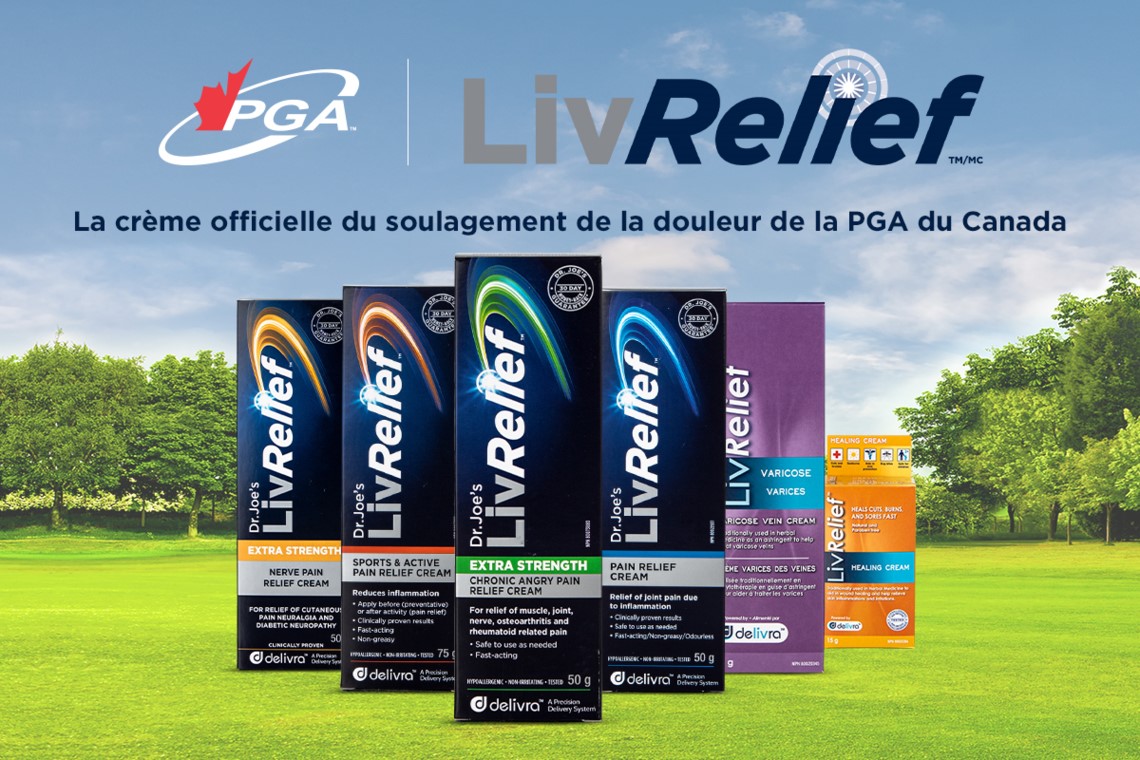 LivRelief™ nommé crème antidouleur officielle de la PGA du Canada