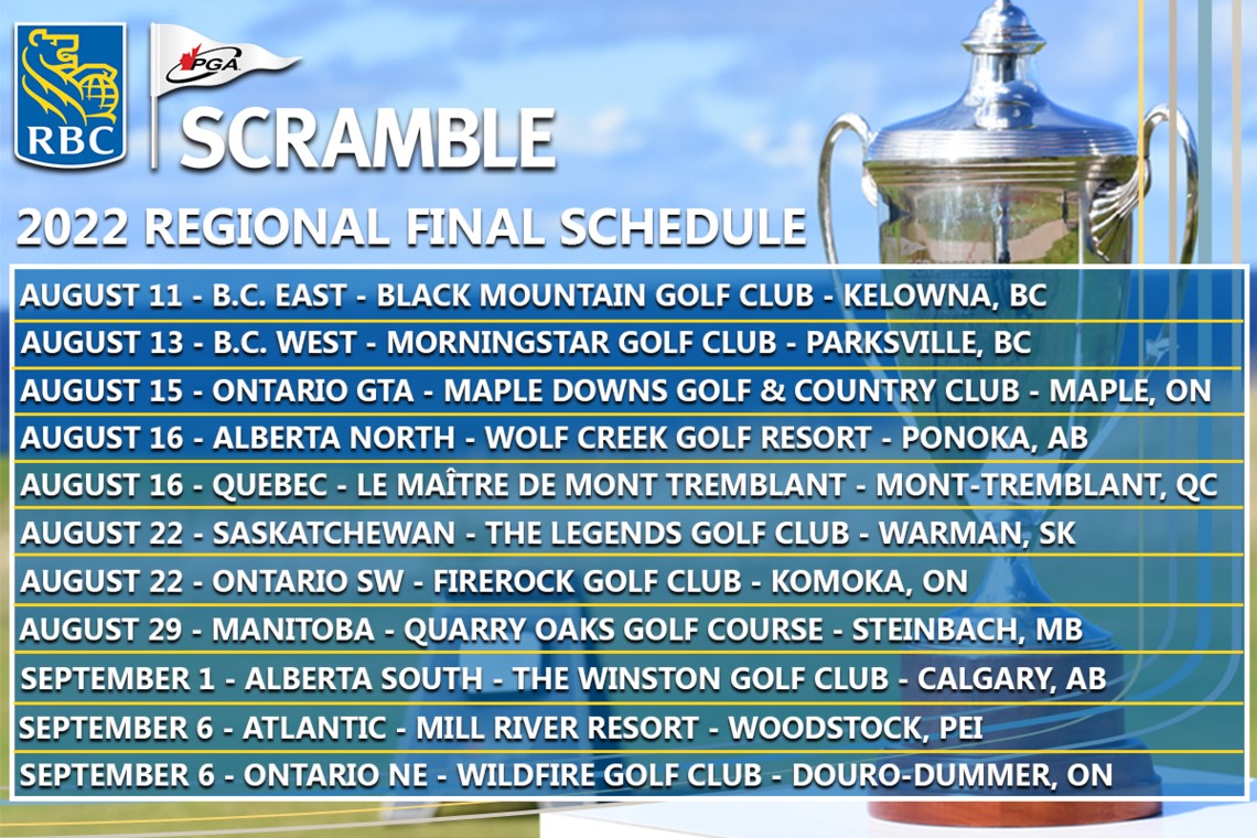 RBC PGA Scramble Announces 2022 Regional Final Host Locations