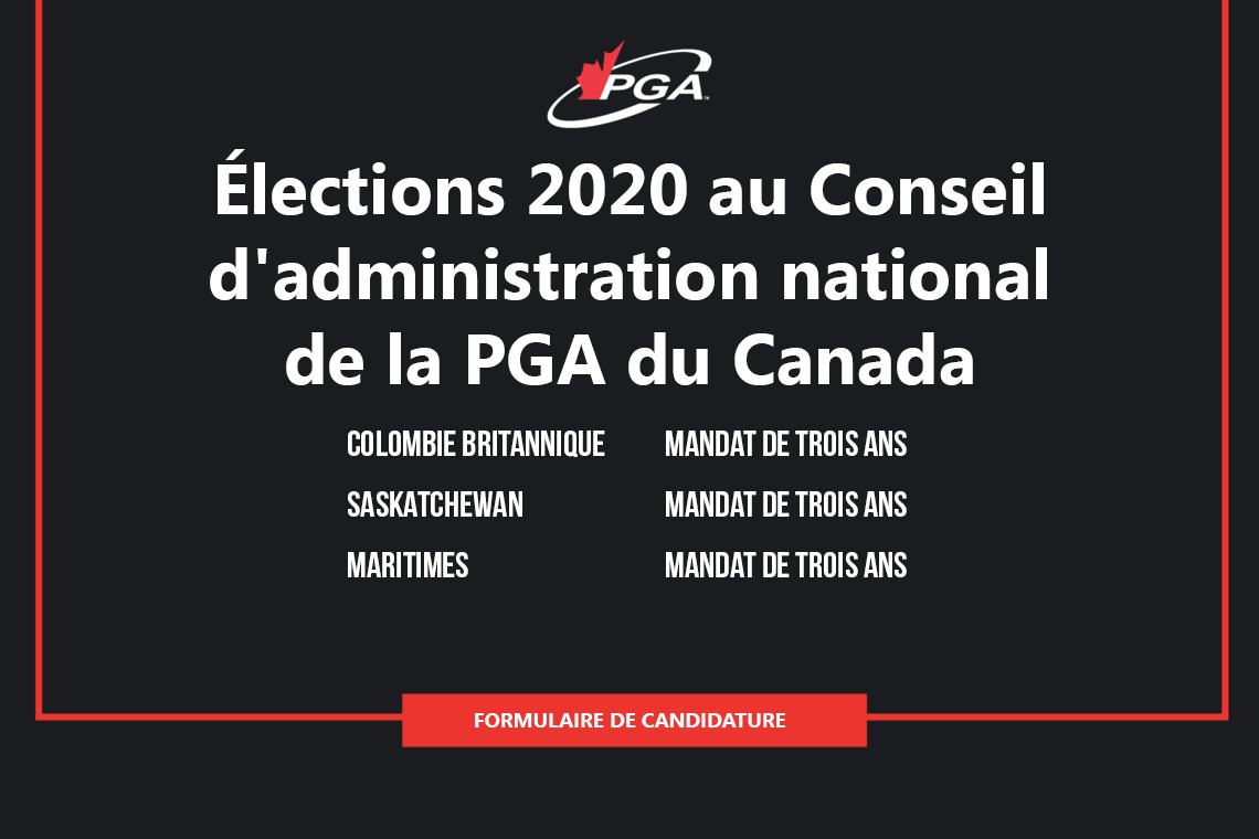 Élections 2020 au Conseil d'administration national de la PGA du Canada