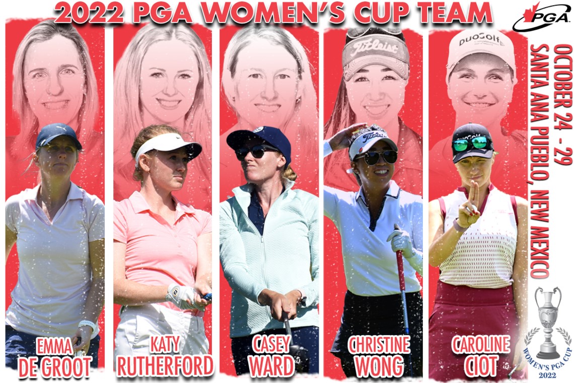 De Groot, Rutherford, Ward, Ciot and Wong to represent Canada at 2nd PGA Women’s Cup October 24-29 in New Mexico