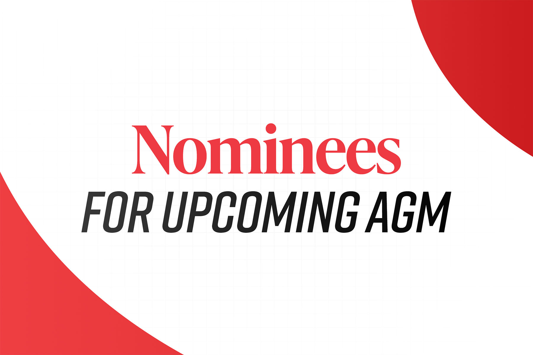 The nominees to become National Directors have been announced for the upcoming virtual Annual General Meeting on April 29, 2026