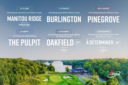 La PGA du Canada annonce le calendrier des championnats 2025