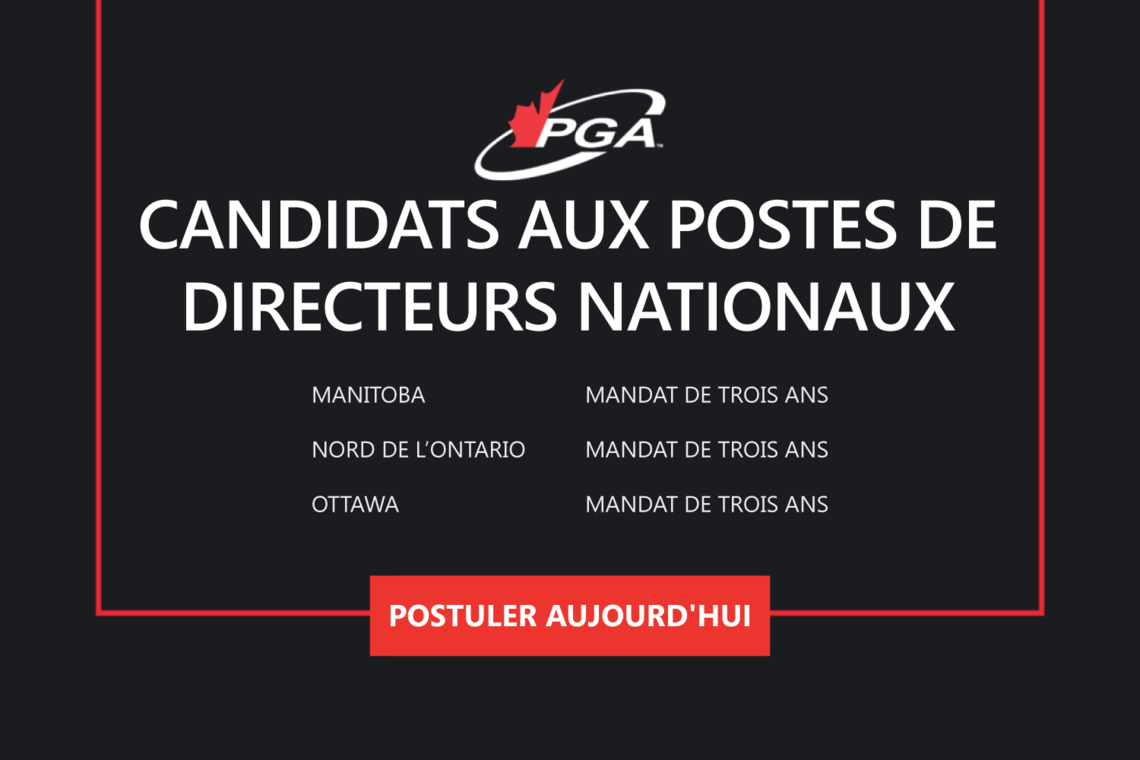 Élections 2021 au Conseil d'administration national de la PGA du Canada