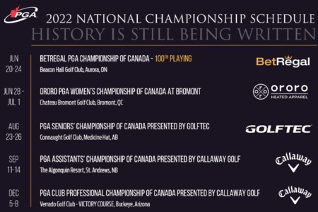 PGA of Canada Announces 2022 National Championship Schedule