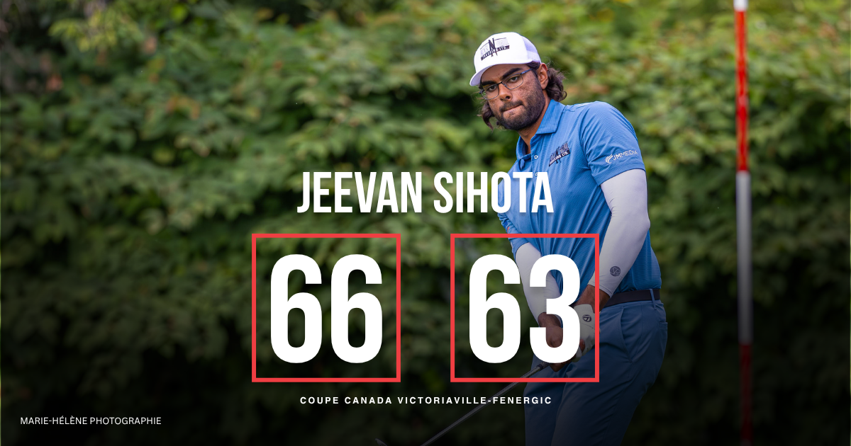 Jeevan Sihota prend la tête après 36 trous à la Coupe Canada Victoriaville-Fenergic