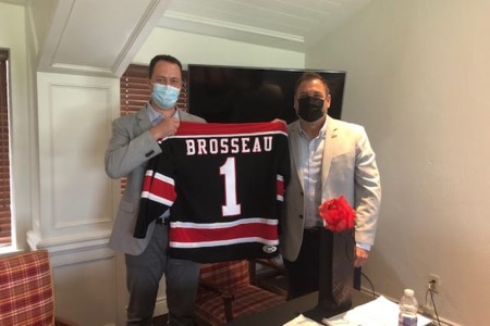 Steven Brosseau leaves his place